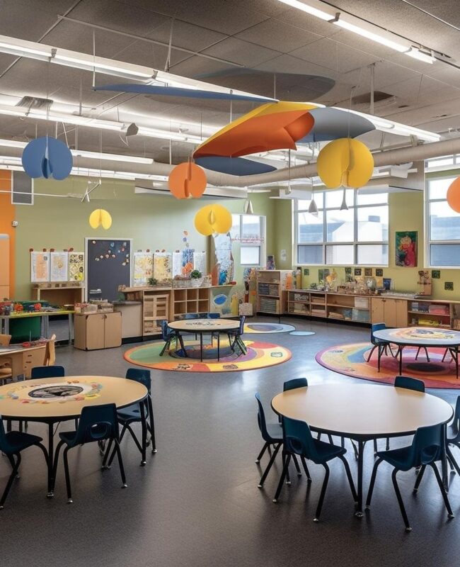 Espace garderie agencé optimisé et coloré