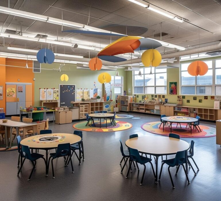 Espace garderie agencé optimisé et coloré