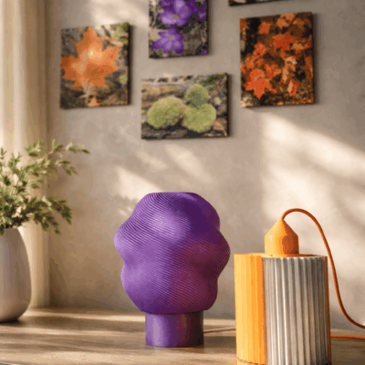 Lampes modernes et colorées sur fond de photos de nature Lampes modernes et colorées sur fond de photos de nature